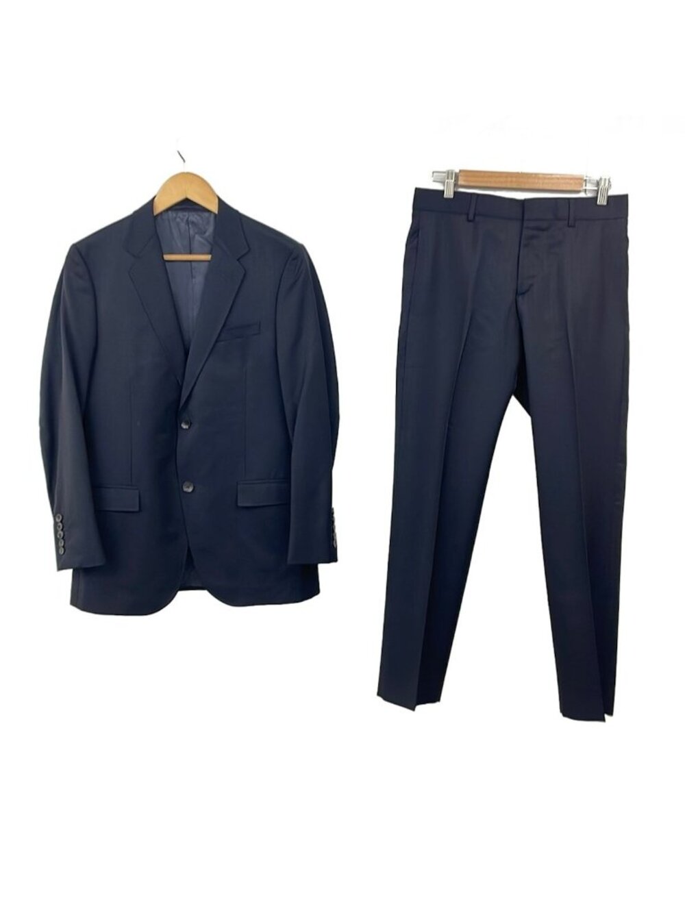 Gucci Single Suit Dark Navy Shadow Stripe Shoulder Pad